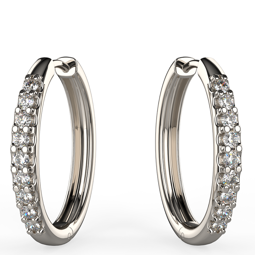 0.50ct diamond hoop earrings in shared prong setting - Australian Diamond Network