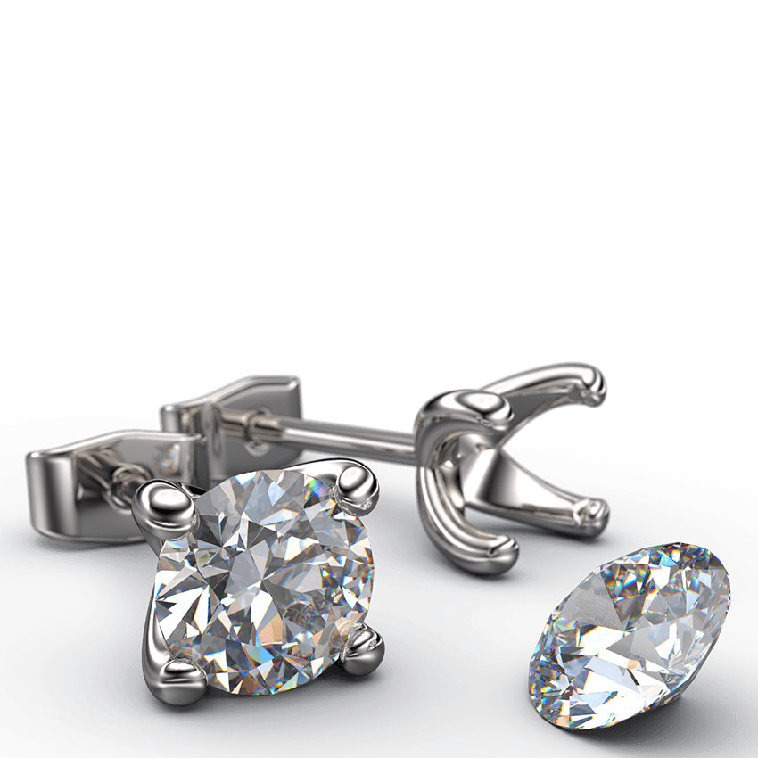 4 Claw Diamond Stud Earrings In Gold - Australian Diamond Network