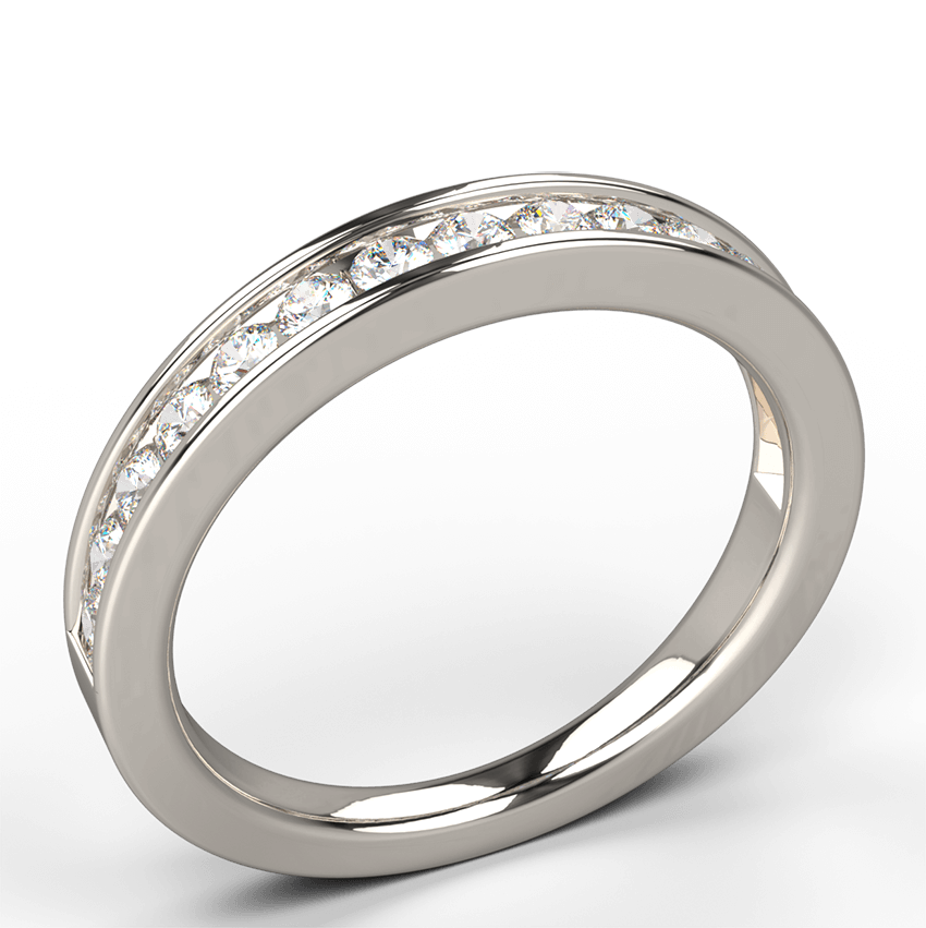channel set diamond wedding ring 18k white gold - Australian Diamond Network