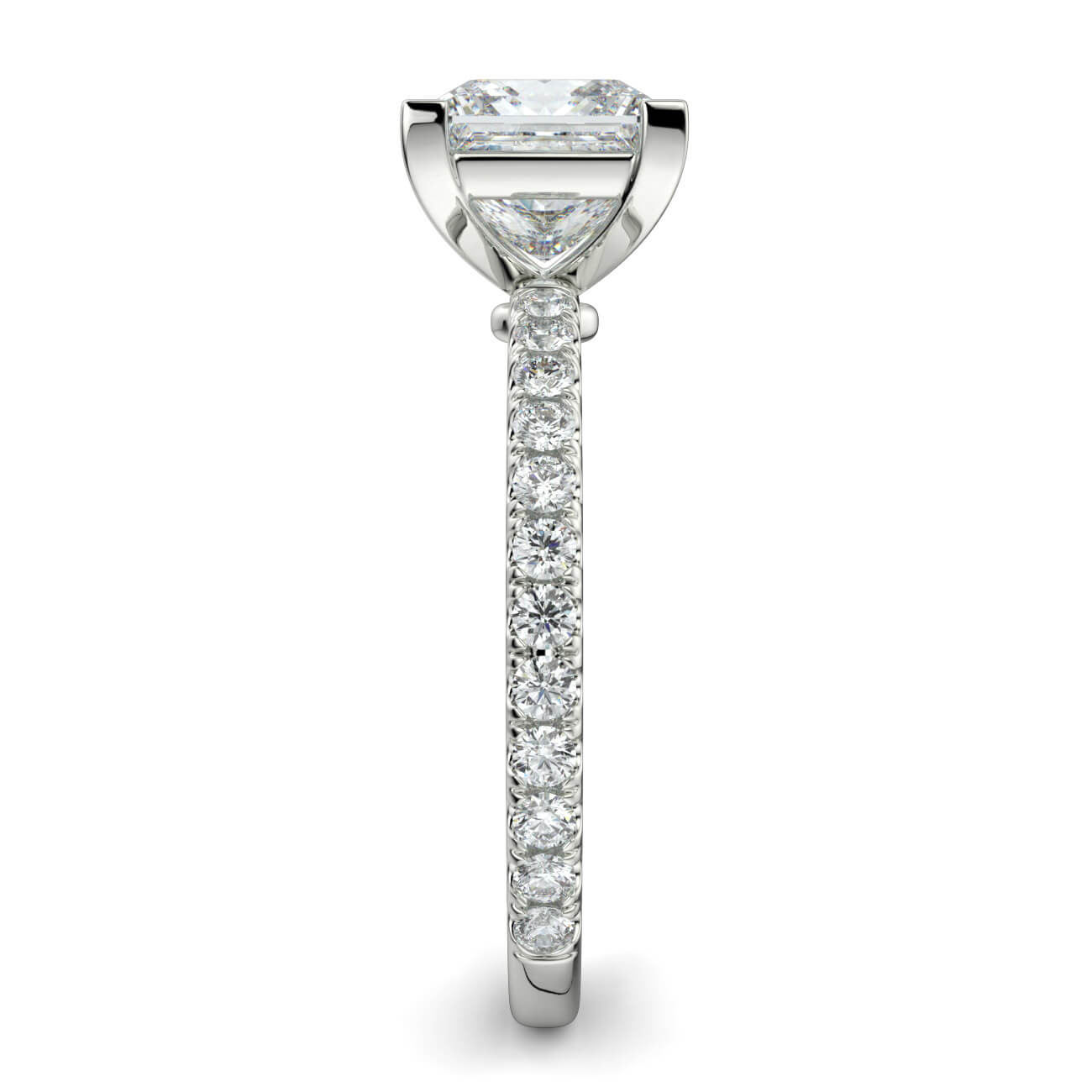 Delicate ‘Liat’ Princess Cut Diamond Engagement Ring in 18k White Gold – Australian Diamond Network