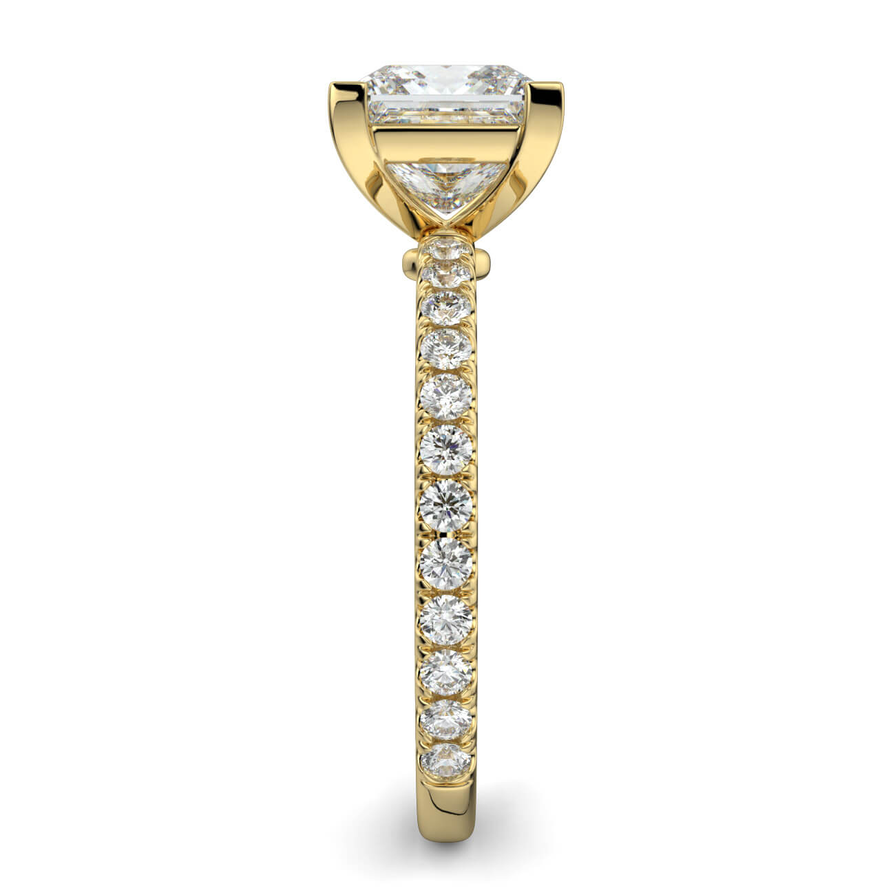 Delicate ‘Liat’ Princess Cut Diamond Engagement Ring in 18k Yellow Gold – Australian Diamond Network
