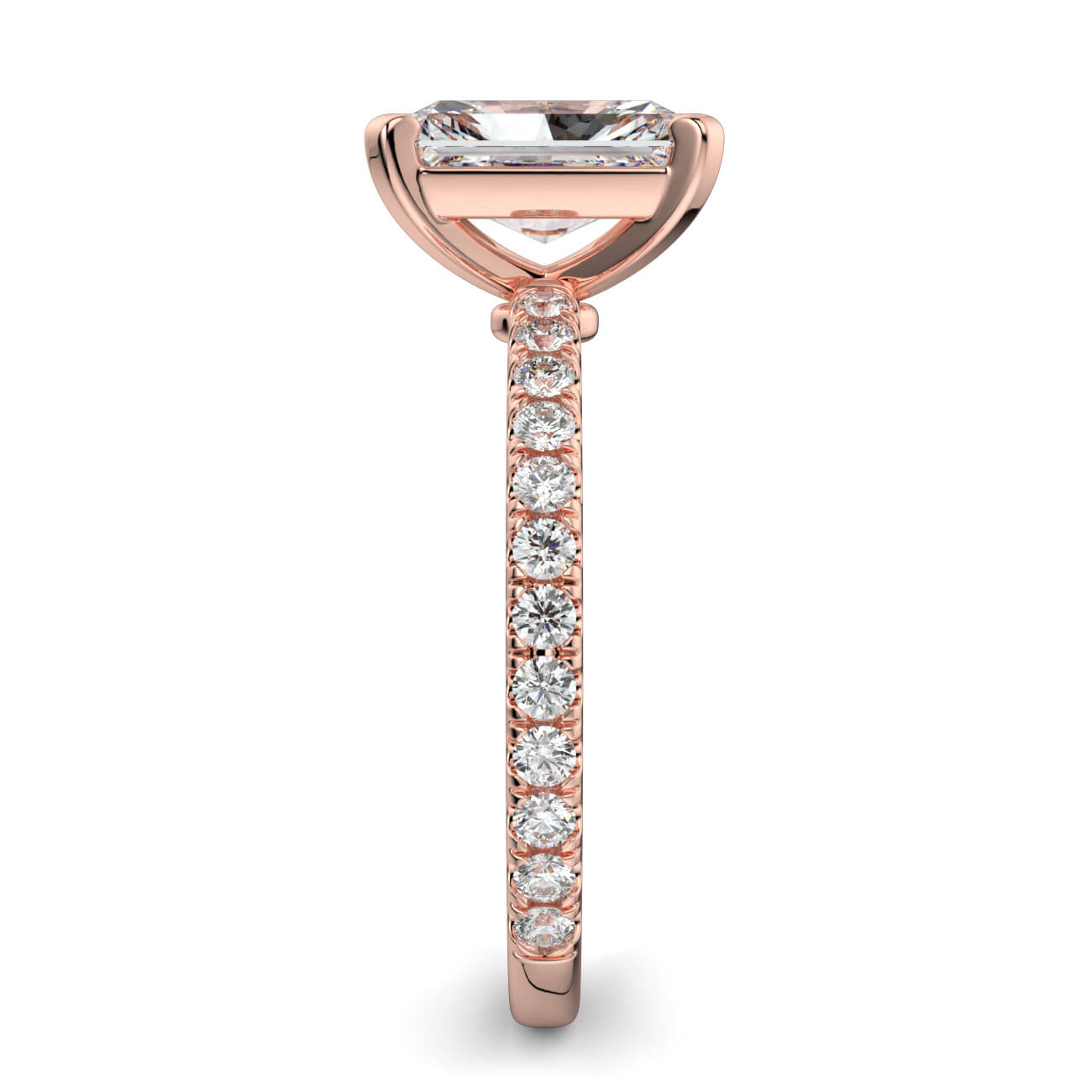 Delicate ‘Liat’ Radiant Cut Diamond Engagement Ring in 18k Rose Gold – Australian Diamond Network