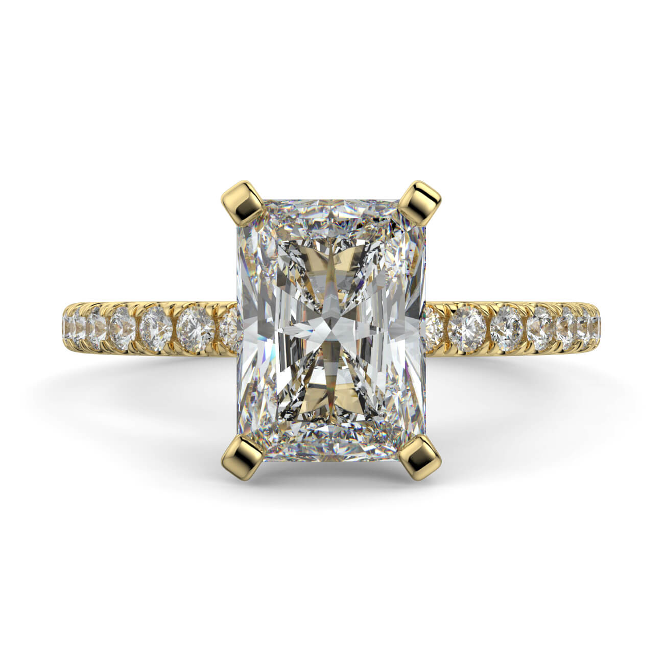 Delicate ‘Liat’ Radiant Cut Diamond Engagement Ring in 18k Yellow Gold – Australian Diamond Network