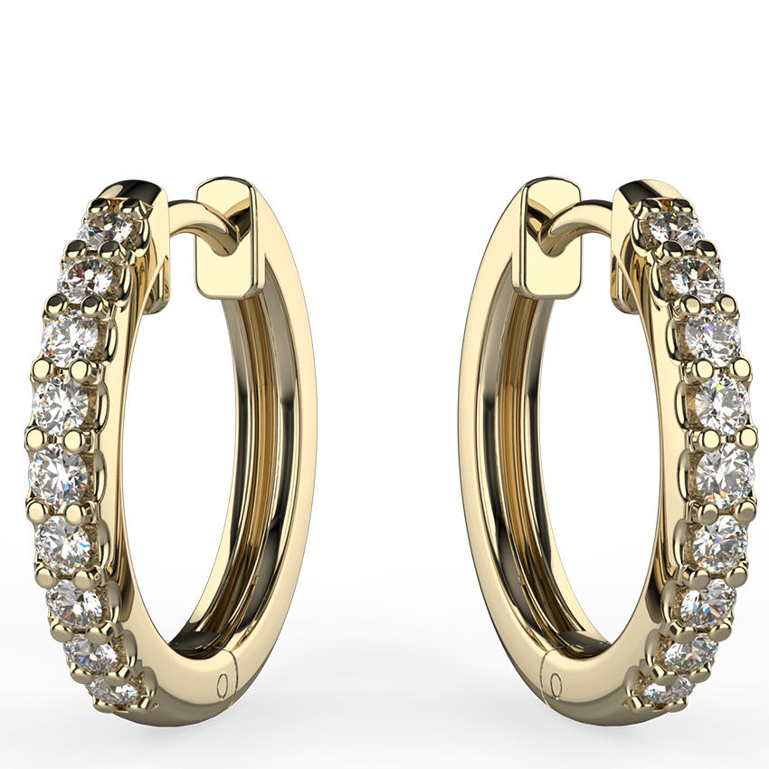 yellow gold diamond hoop earrings - Australian Diamond Network