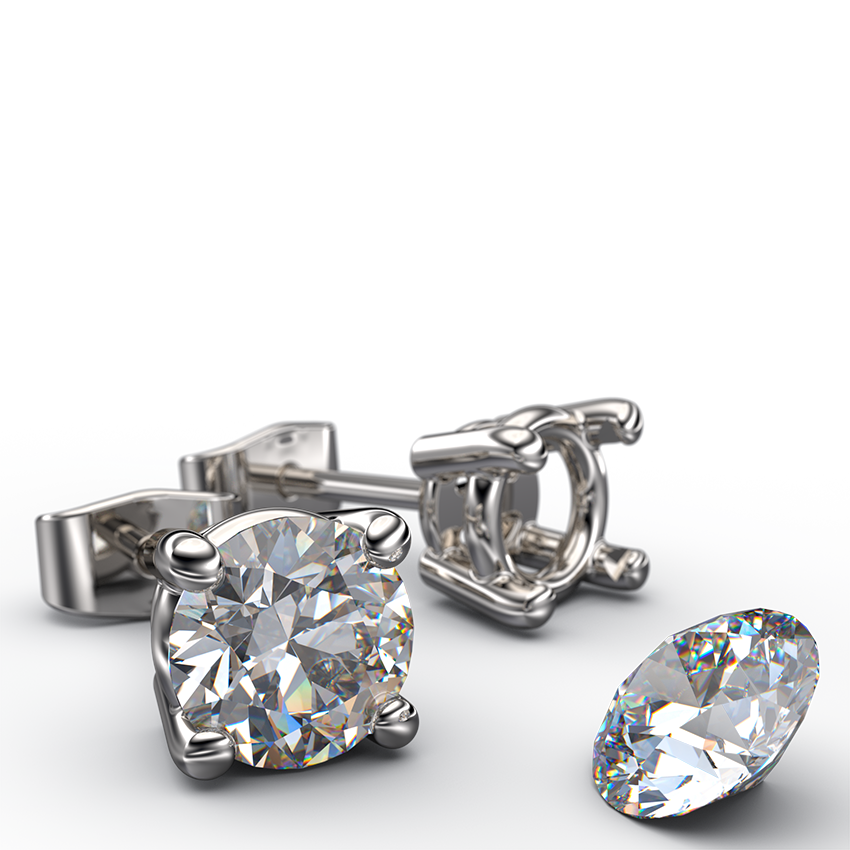 classic 4 claw basket style diamond stud earrings - Australian Diamond Network
