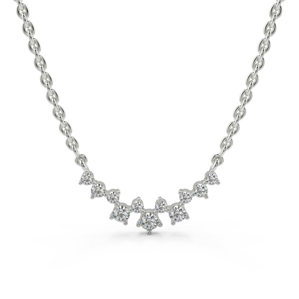 Serenade Diamond Necklace – 18k White Gold