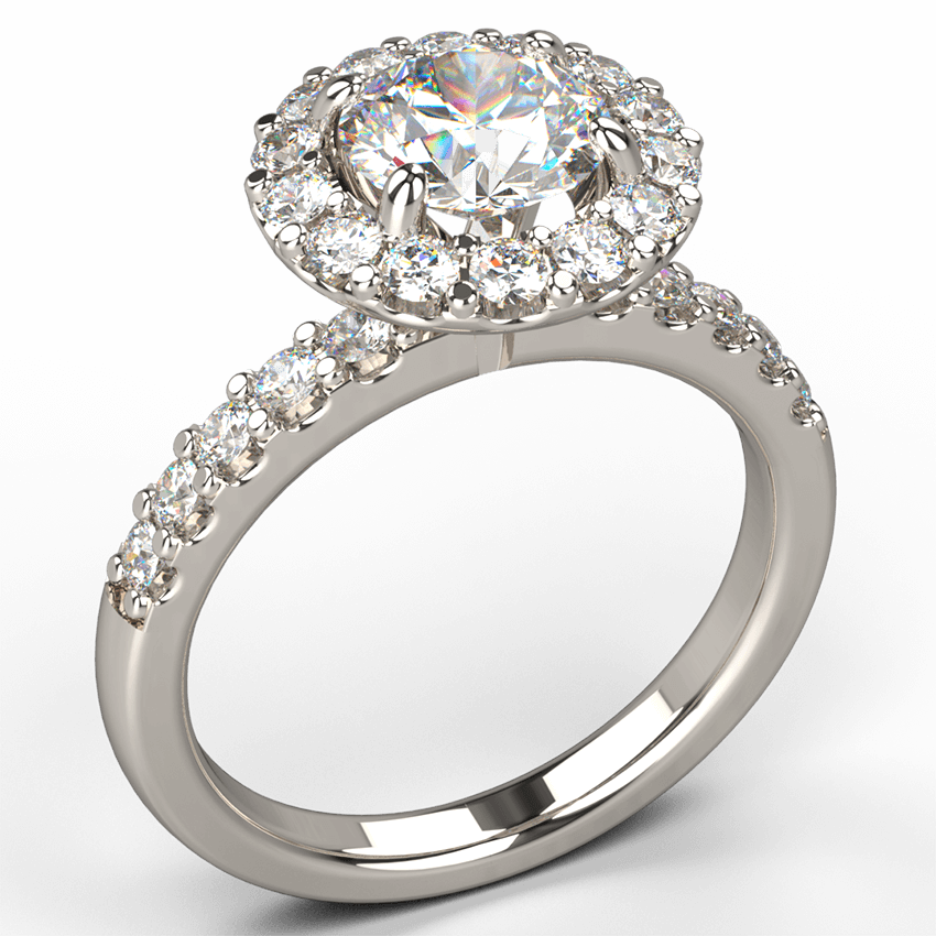 Petite Diamond Halo Engagement Ring - Australian Diamond Network
