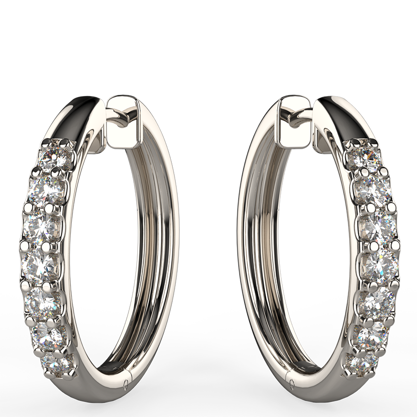 prong-set hoop lab diamond earrings in white gold - Australian Diamond Network