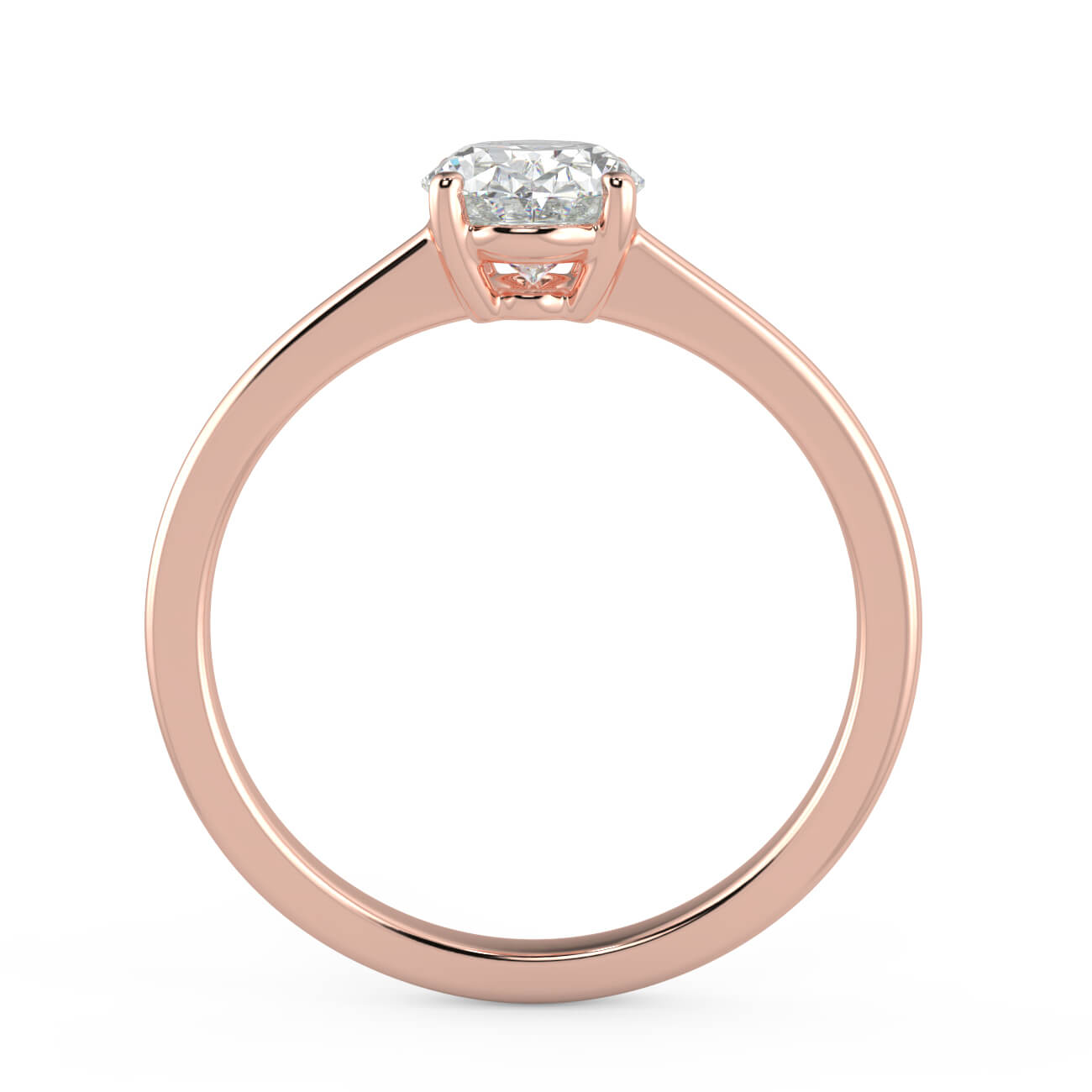 Slim Band Oval Diamond Ring In 18k Rose Gold – Australian Diamond Network