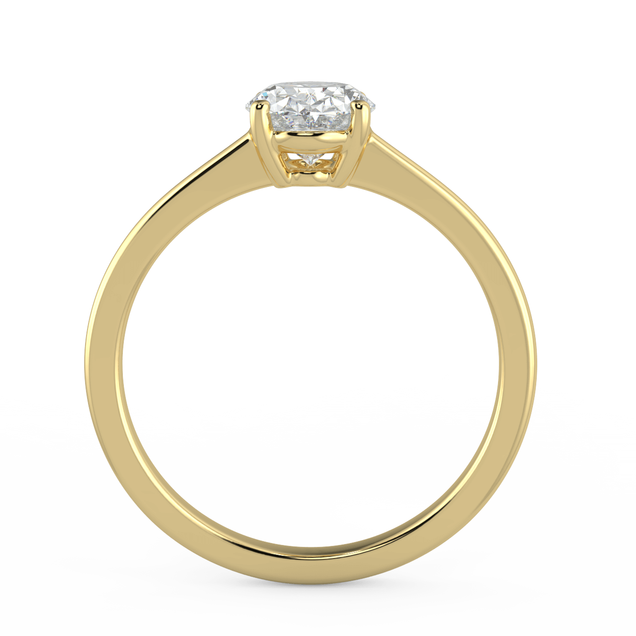 Slim Band Oval Diamond Ring In 18k Yellow Gold – Australian Diamond Network