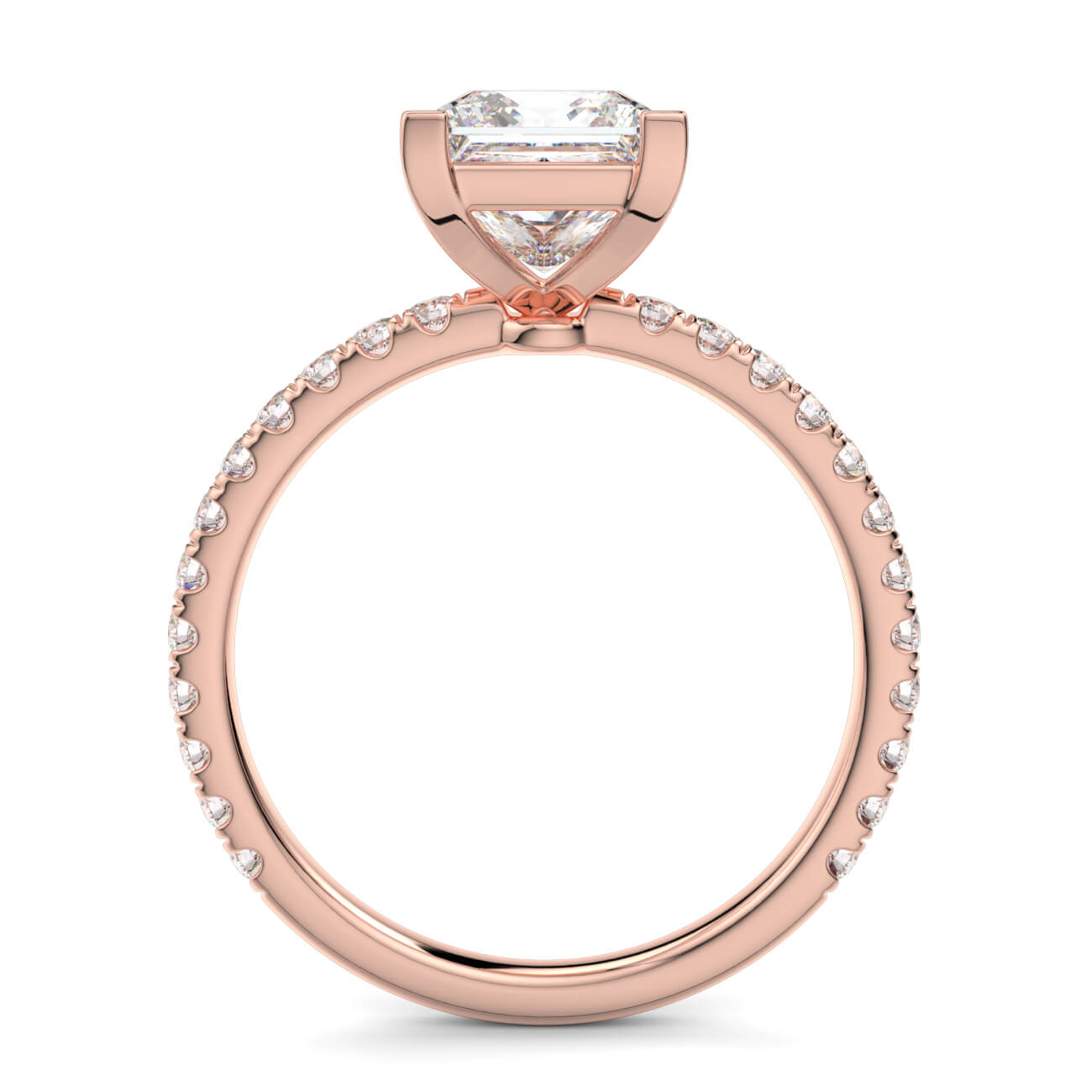Delicate ‘Liat’ Princess Cut Diamond Engagement Ring in 18k Rose Gold – Australian Diamond Network