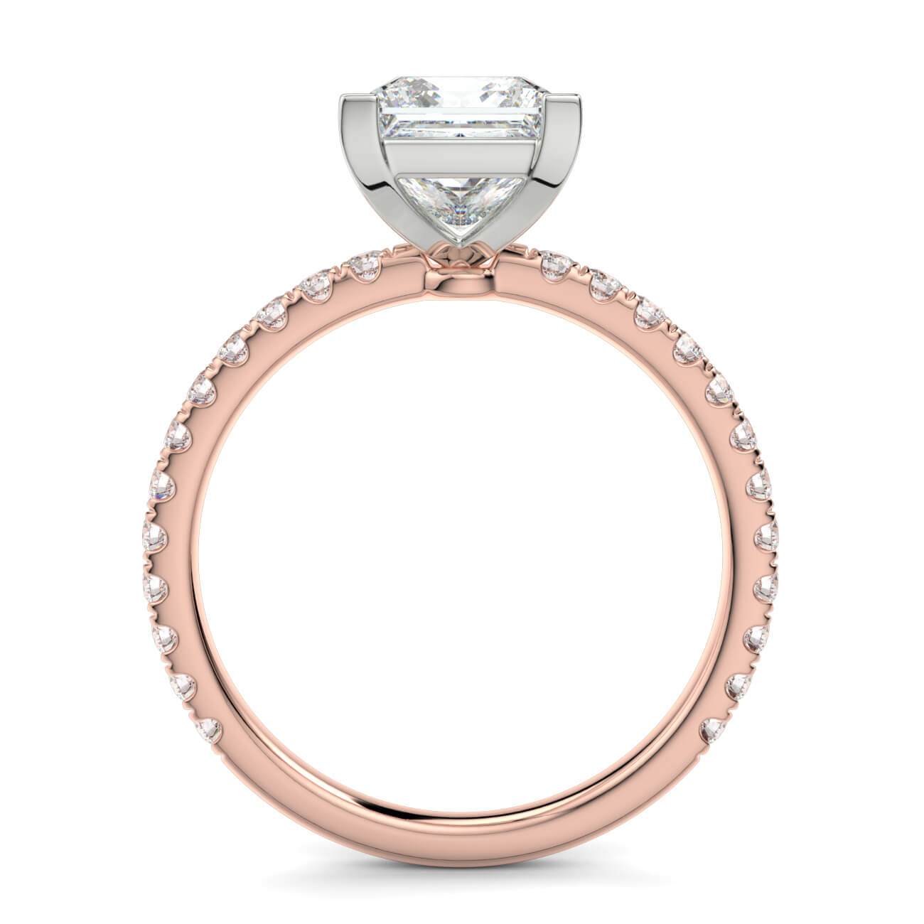 Delicate ‘Liat’ Princess Cut Diamond Engagement Ring in 18k Rose and White Gold – Australian Diamond Network