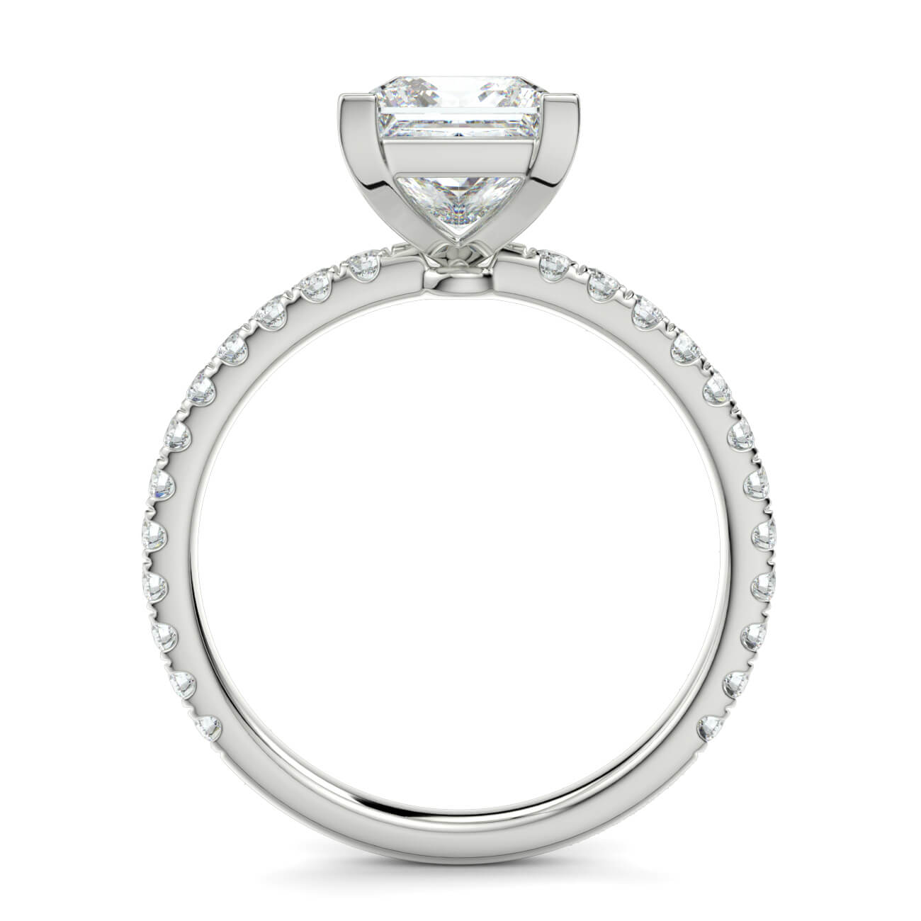 Delicate ‘Liat’ Princess Cut Diamond Engagement Ring in 18k White Gold – Australian Diamond Network
