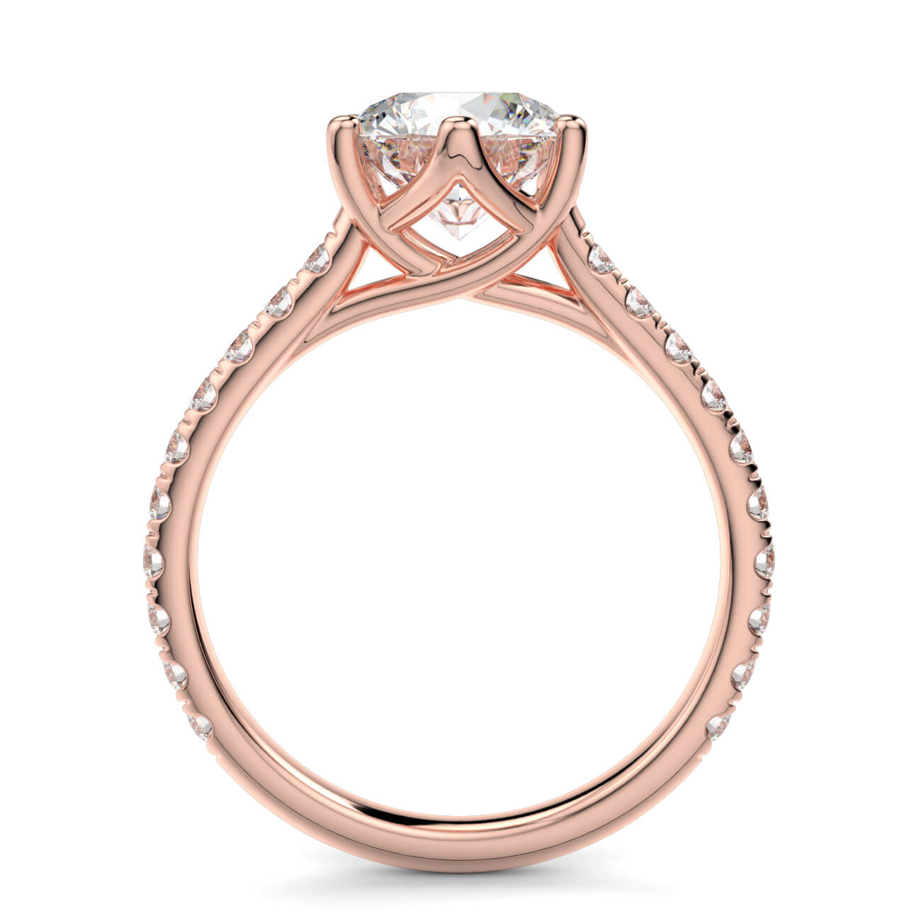 Tulip Basket Diamond Engagement Ring in 18k Rose Gold – Australian Diamond Network