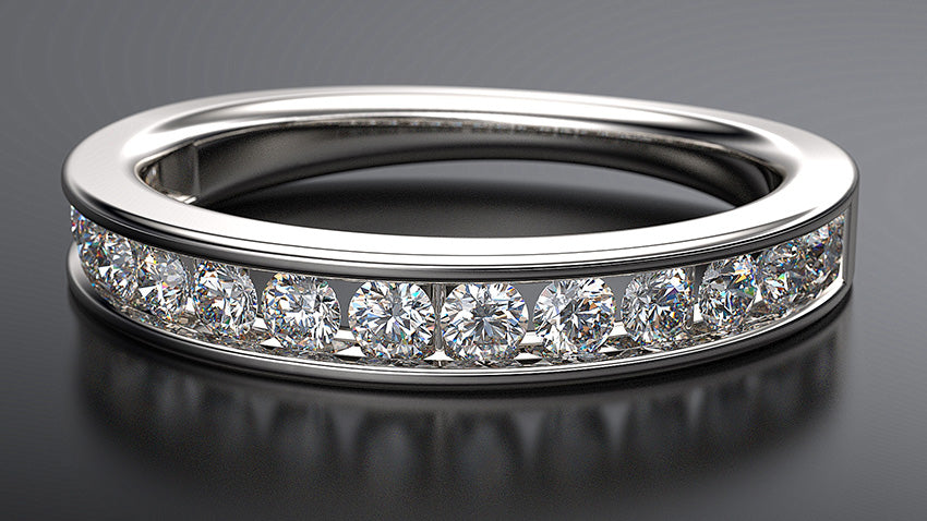 channel set diamond wedding ring in platinum - Australian Diamond Network