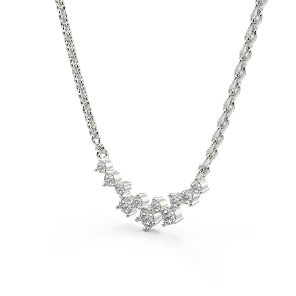 Serenade Diamond Necklace – 18k White Gold