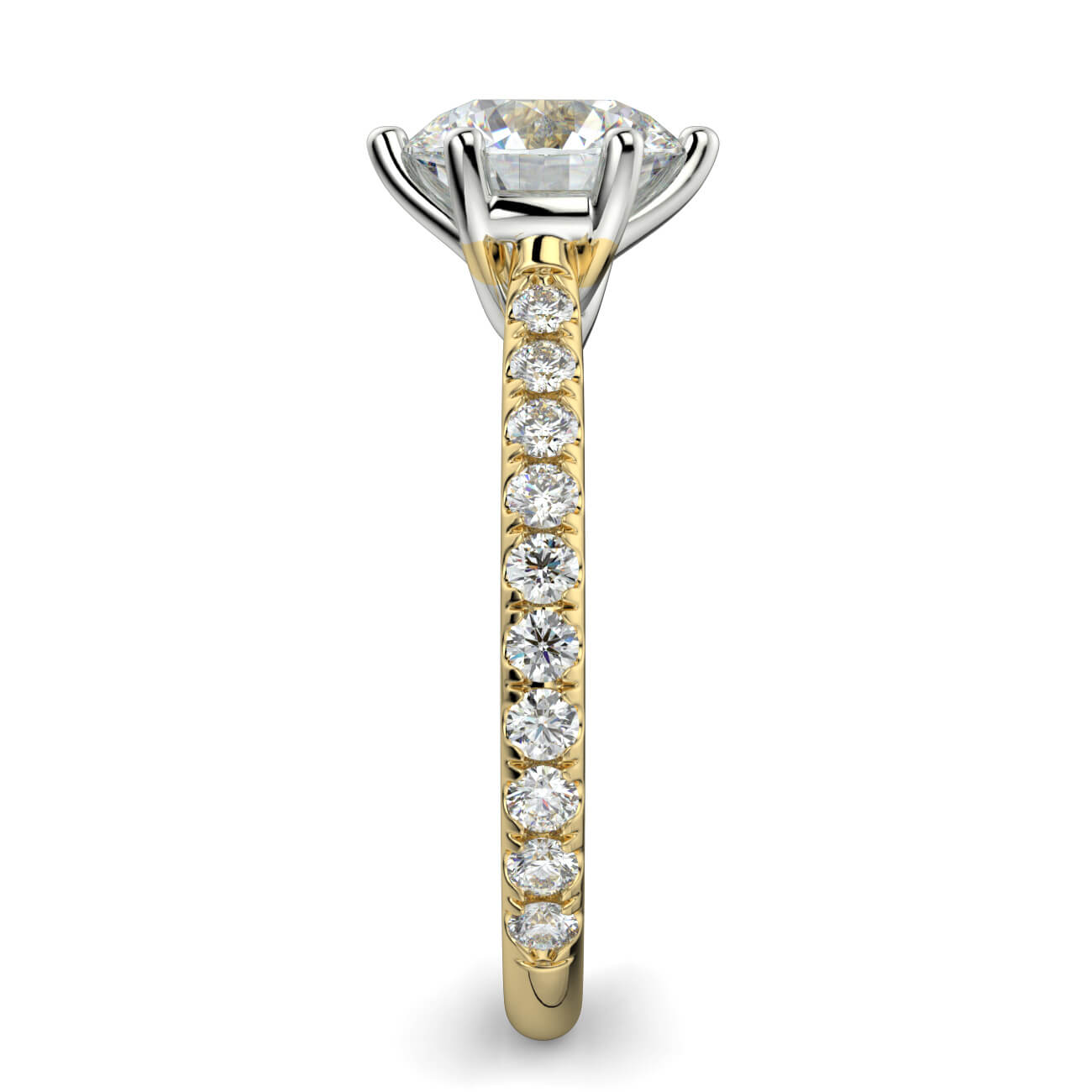 Tulip Basket Diamond Engagement Ring in 18k Yellow and White Gold – Australian Diamond Network