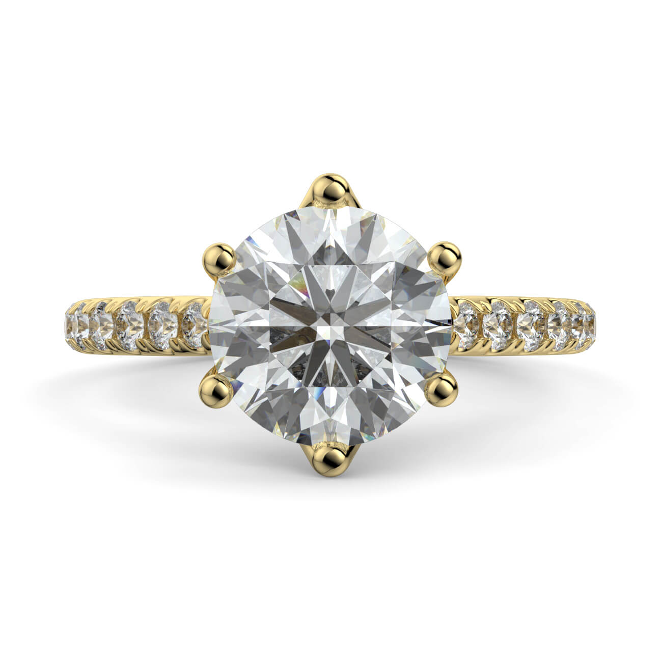 Tulip Basket Diamond Engagement Ring in 18k Yellow Gold – Australian Diamond Network