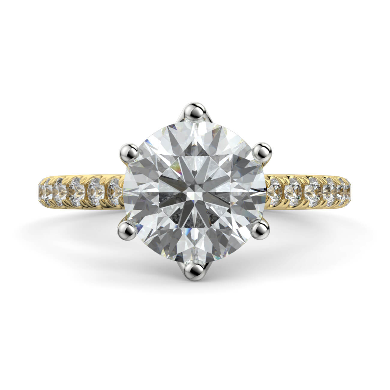 Tulip Basket Diamond Engagement Ring in 18k Yellow & White Gold – Australian Diamond Network