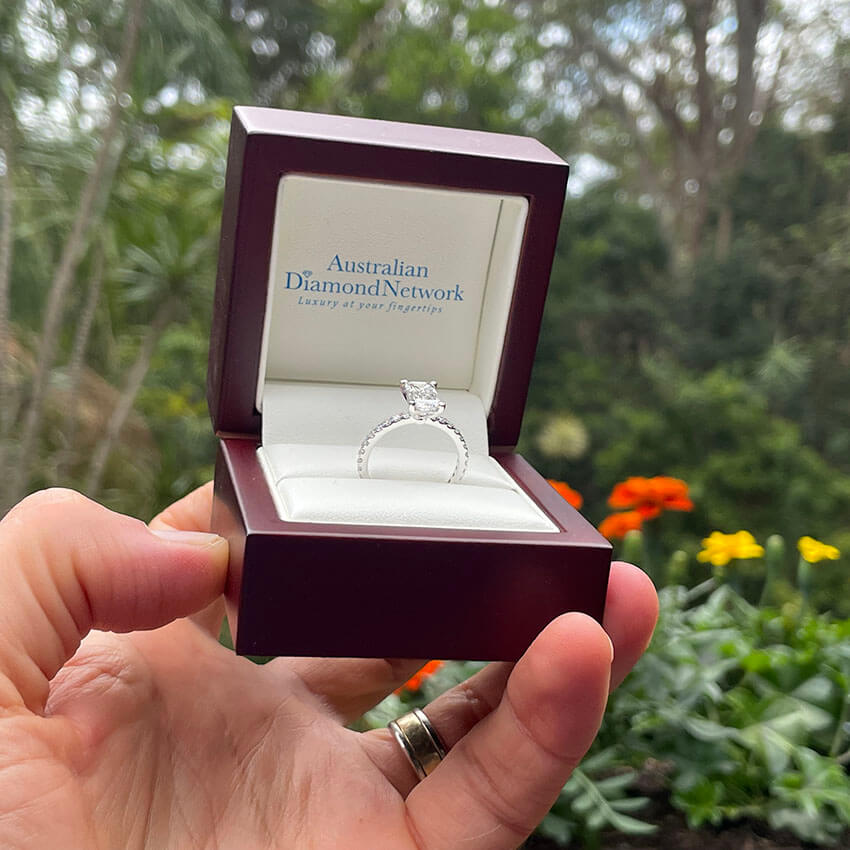 1.50ct Emerald Cut Diamond Ring - Australian Diamond NetworkDelicate ‘Liat’ Emerald Cut Diamond Engagement Ring in 18k White Gold – Australian Diamond Network