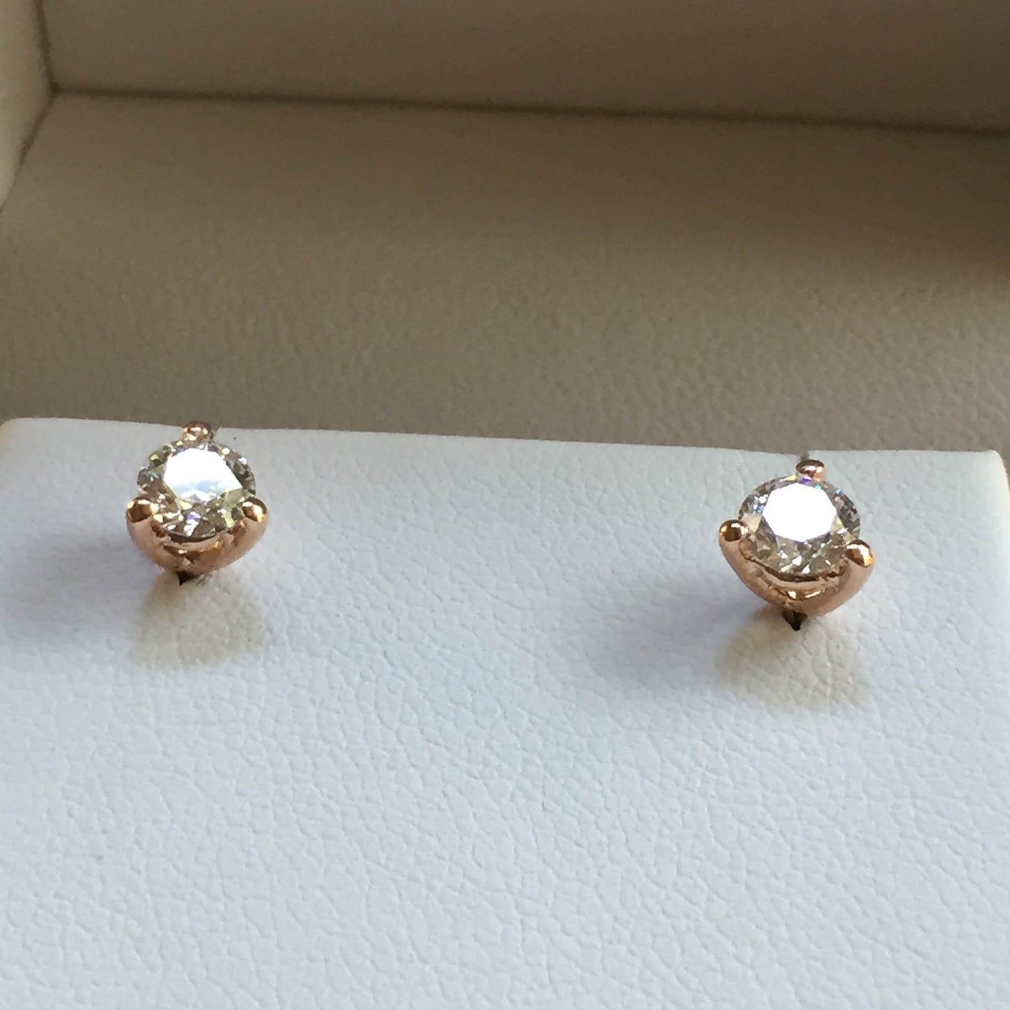 3 Claw Lab Grown Diamond Stud 'Martini' Earrings in Rose Gold - Australian Diamond Network