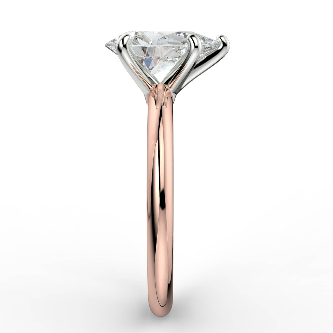 Solitaire pear shape diamond engagement ring in rose and white gold – Australian Diamond Network