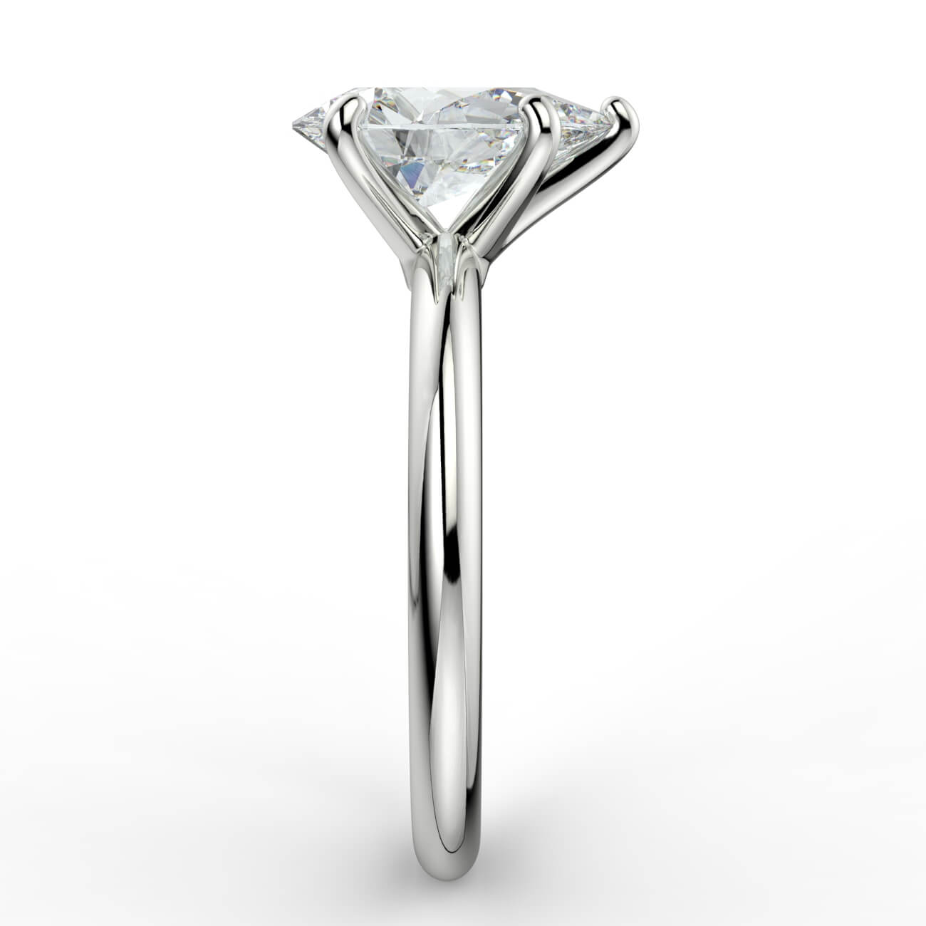 Solitaire pear shape diamond engagement ring in white gold – Australian Diamond Network