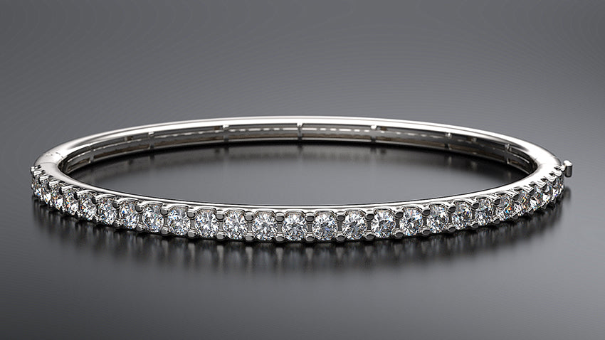 9k white gold 1 carat diamond bangle - Australian Diamond Network
