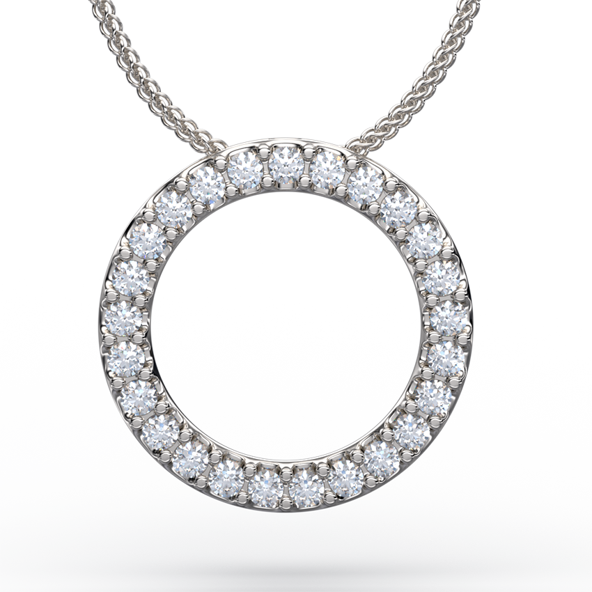 centred diamond pendant necklace 18k white gold - Australian Diamond Network