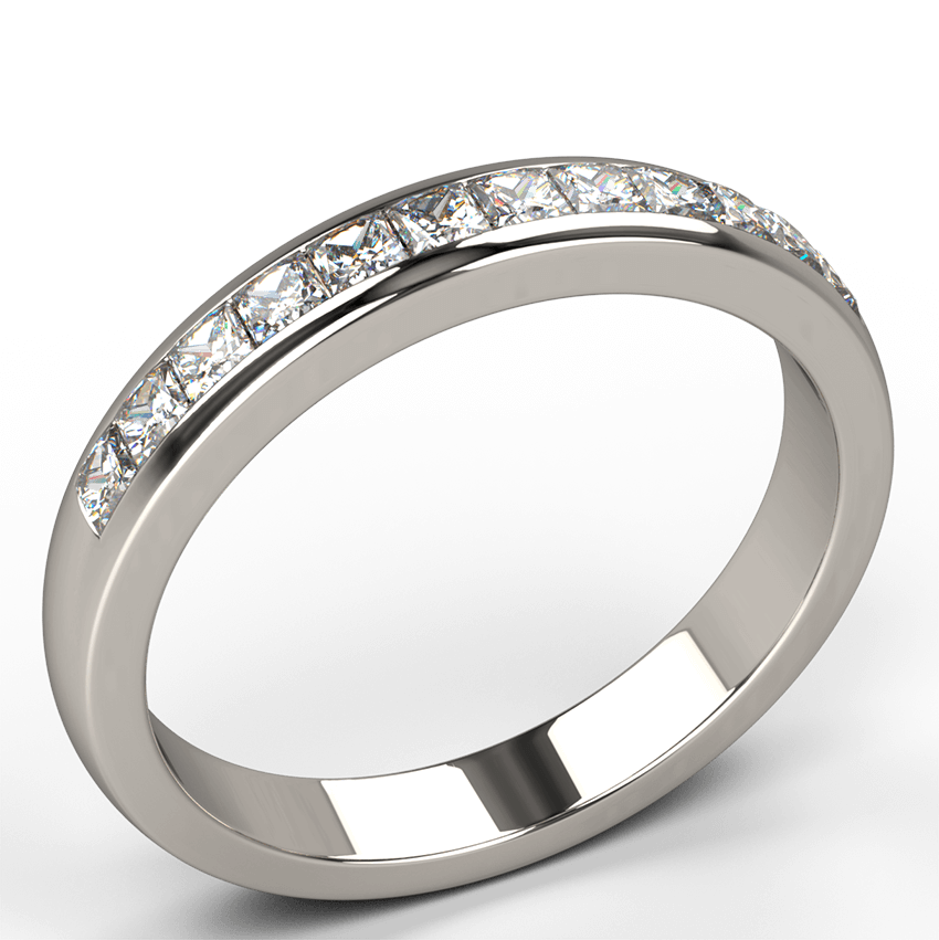 14k Channel Setting Princess Cut Half Eternity Diamond Ring – FERKOS FJ