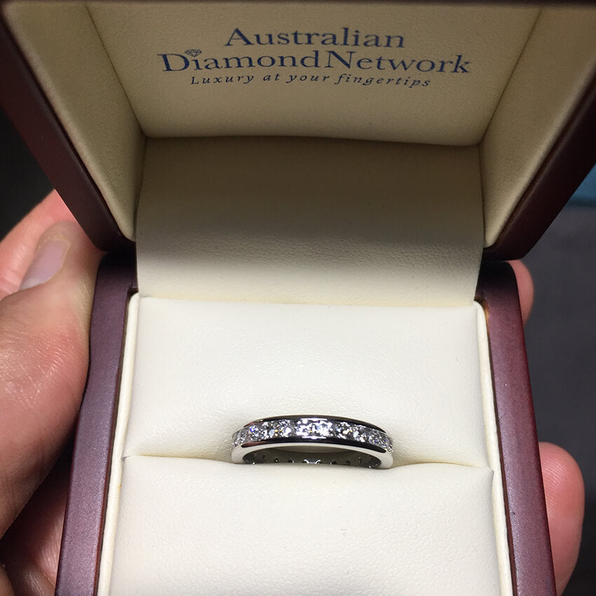 Channel Set Round Brilliant Diamond Eternity Ring - Australian Diamond Network