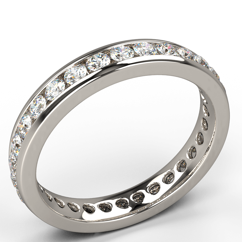 channel set round brilliant diamond eternity ring 18k gold - Australian Diamond Network