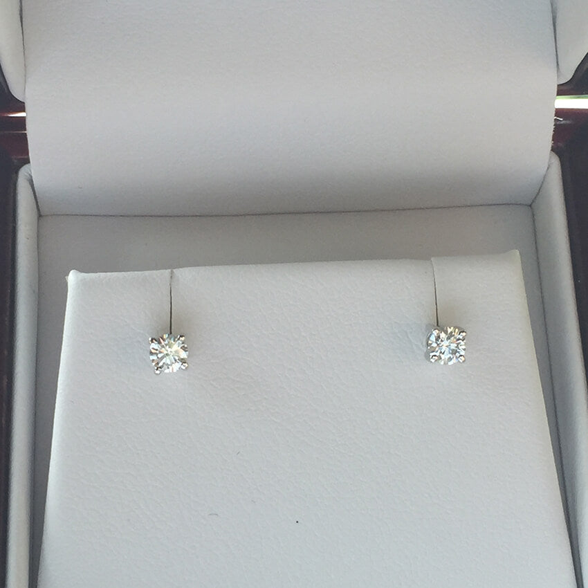 classic 4 claw basket style lab grown diamond stud earrings - Australian Diamond Network
