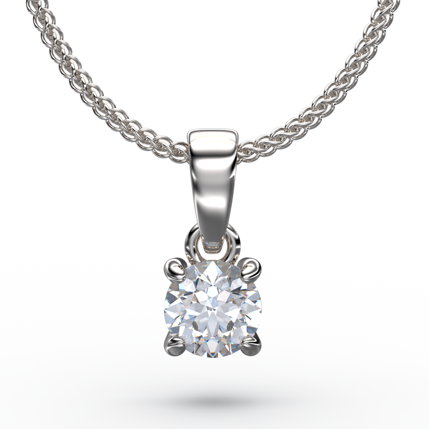 Classic 4 Claw Solitaire Diamond Pendant Necklace - Australian Diamond Network