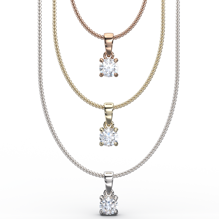 Solitaire diamond pendant necklaces - Australian Diamond Network