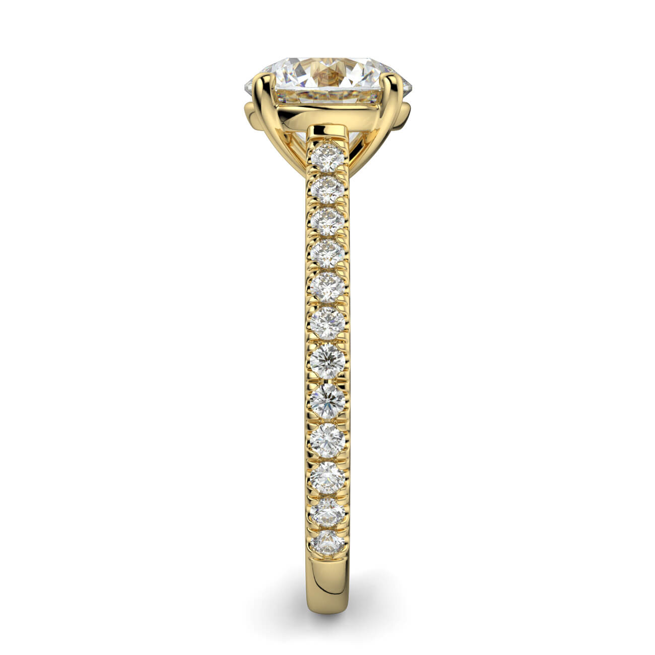 Classic cathedral diamond engagement ring in yellow gold – Australian Diamond Network