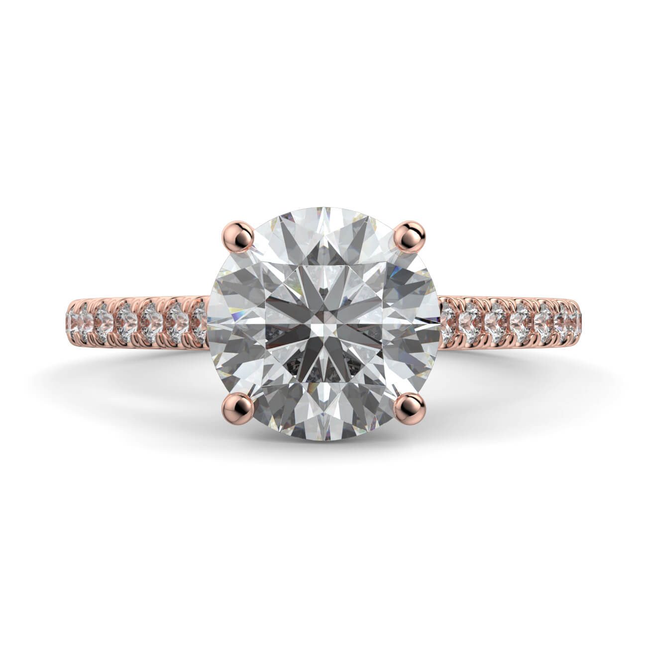 Classic cathedral diamond engagement ring in rose gold – Australian Diamond Network