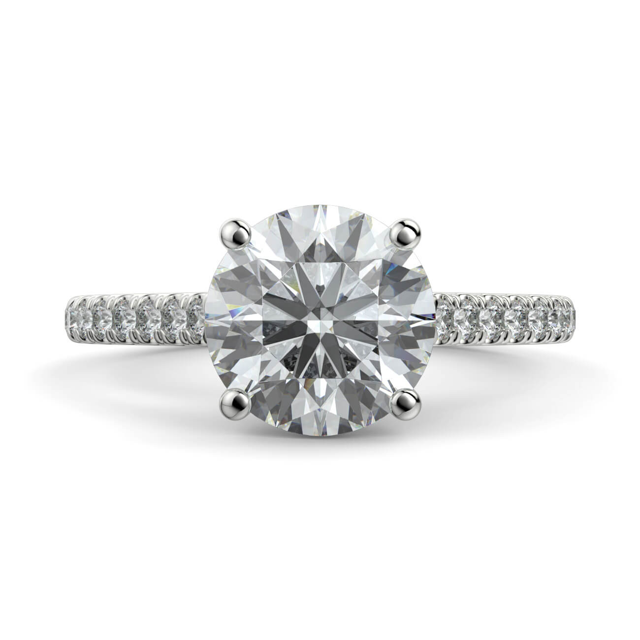 Classic cathedral diamond engagement ring in white gold – Australian Diamond Network