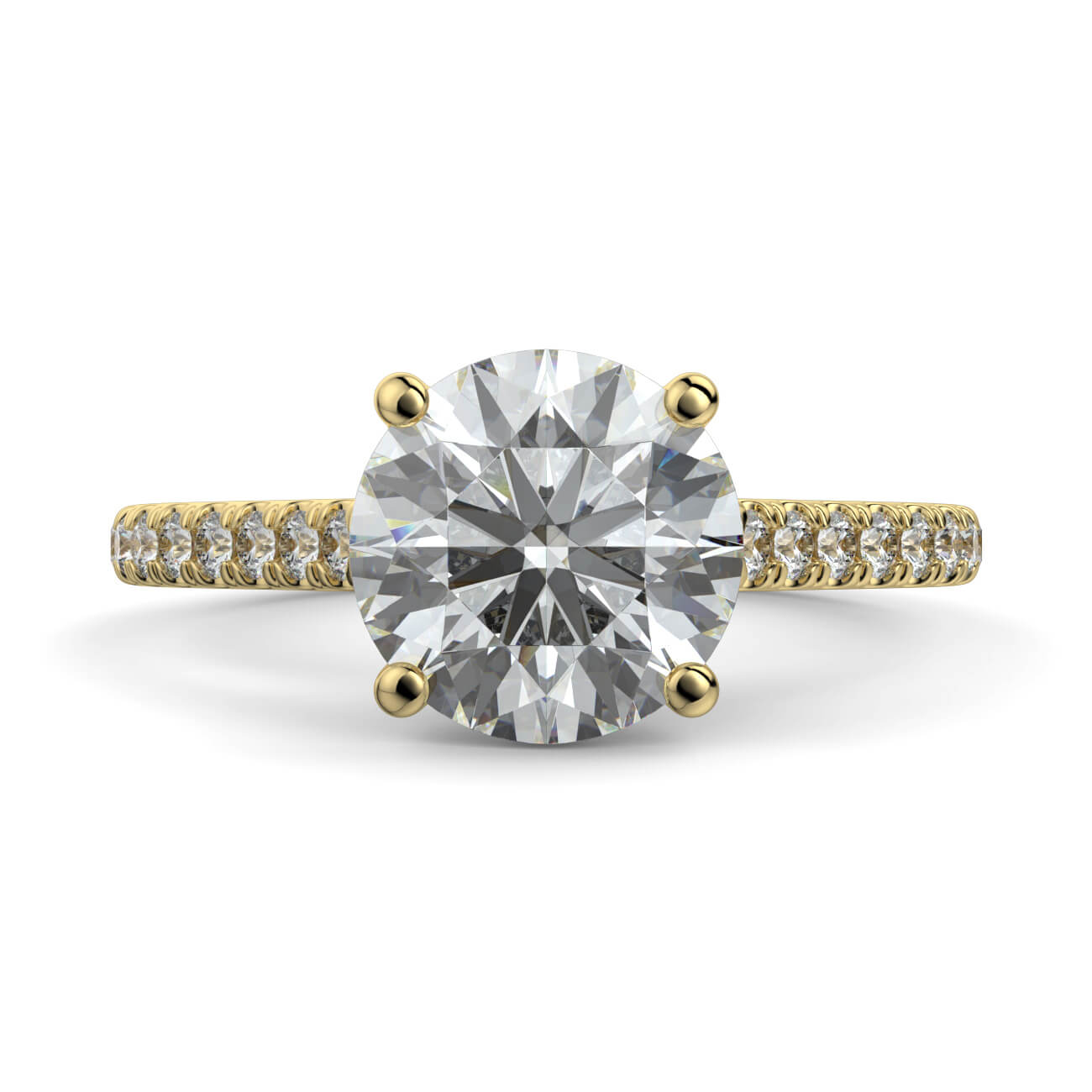 Classic cathedral diamond engagement ring in yellow gold – Australian Diamond Network