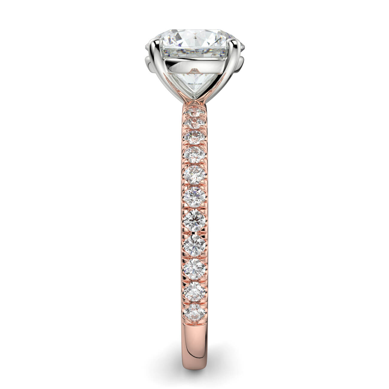Classic Pavé Diamond Engagement Ring in 18k Rose and White Gold – Australian Diamond Network