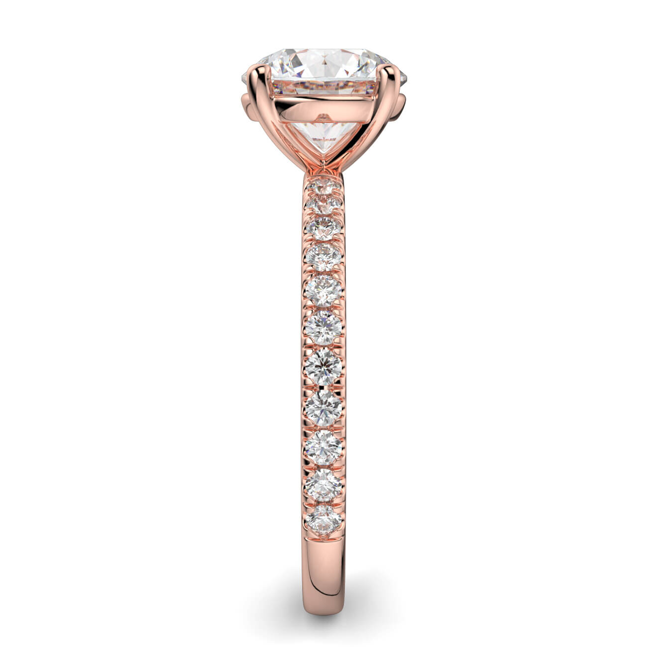 Classic Pavé Diamond Engagement Ring in 18k Rose Gold – Australian Diamond Network