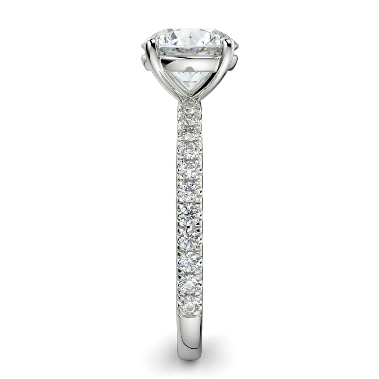 Classic Pavé Diamond Engagement Ring in 18k White Gold – Australian Diamond Network