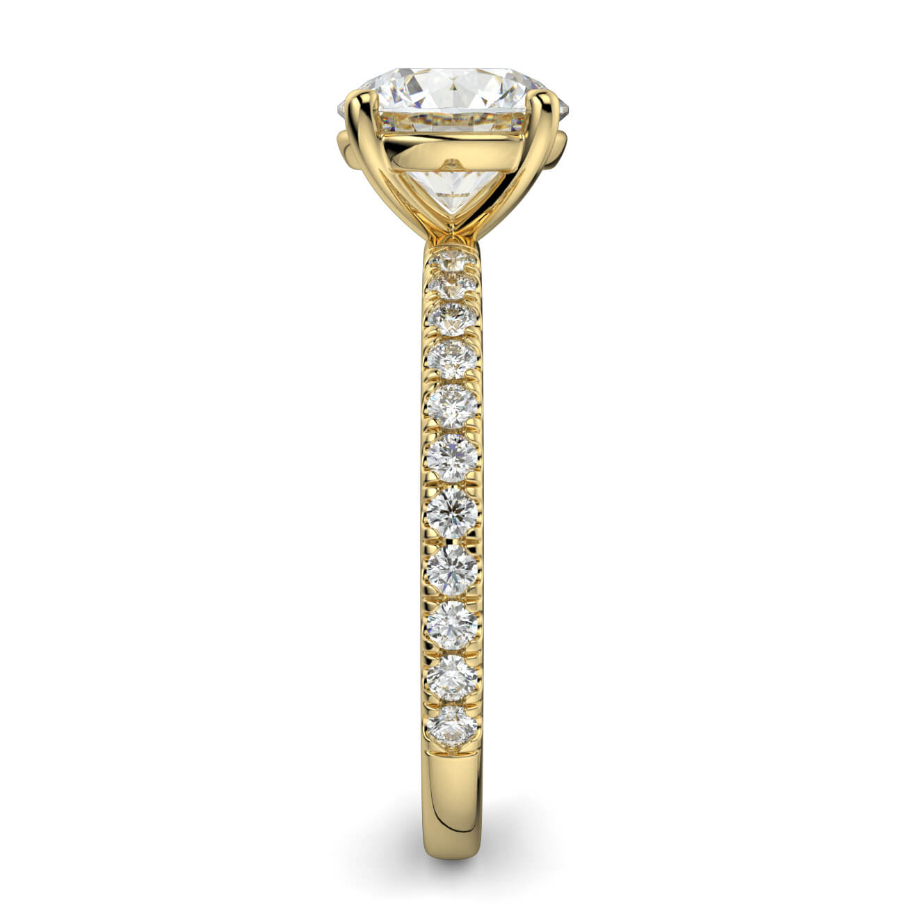 Classic Pavé Diamond Engagement Ring in 18k Yellow Gold – Australian Diamond Network