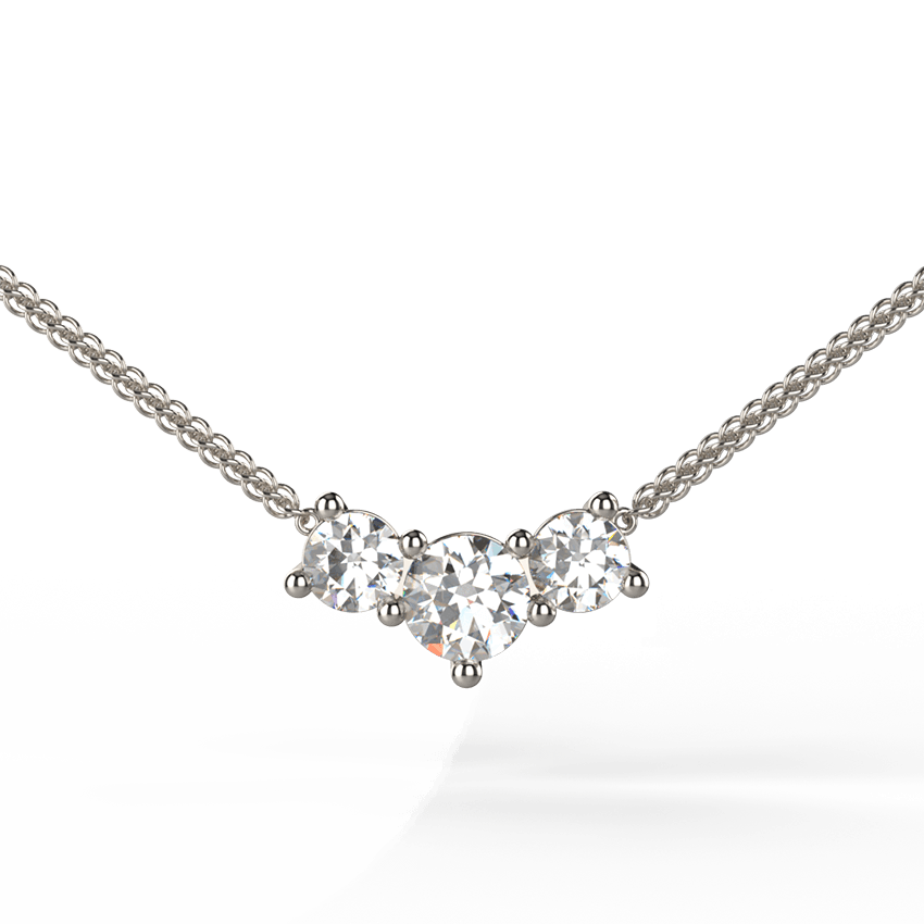 classic three stone diamond pendant necklace - Australian Diamond Network