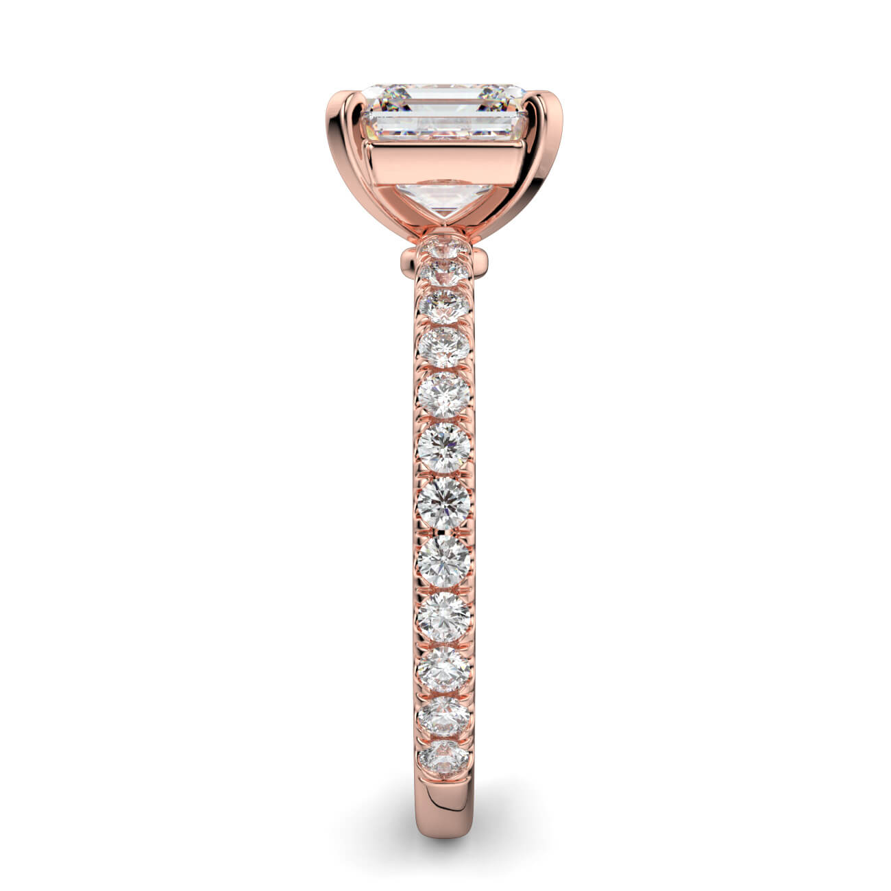 Delicate ‘Liat’ Asscher Cut Diamond Engagement Ring in 18k Rose Gold – Australian Diamond Network