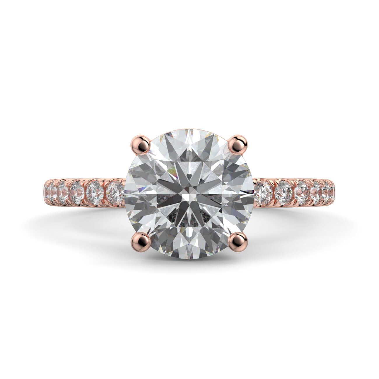 Delicate ‘Liat’ 4 Claw Diamond Engagement Ring in 18k Rose Gold – Australian Diamond Network
