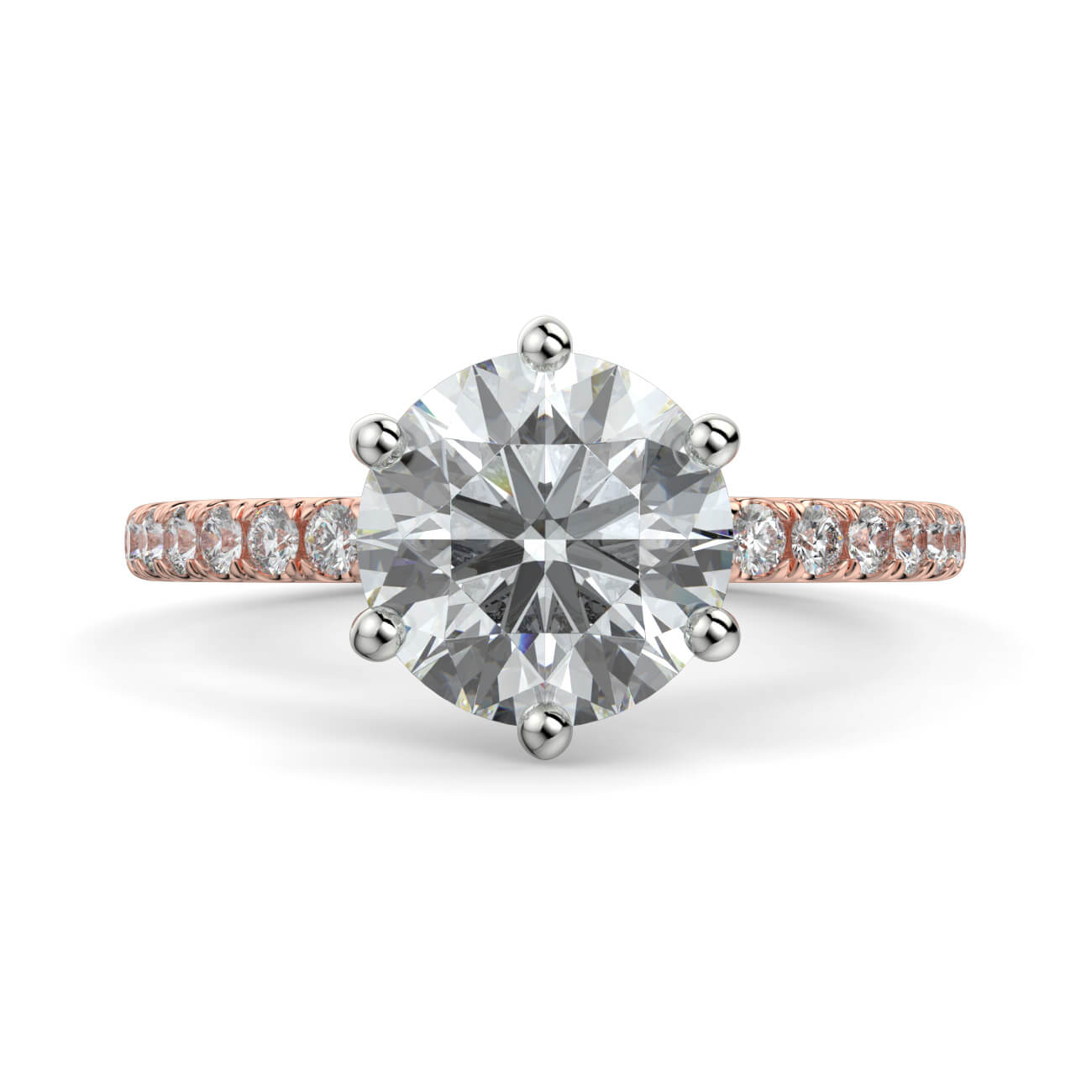 Delicate ‘Liat’ Diamond Engagement Ring in 18k Rose and White Gold – Australian Diamond Network