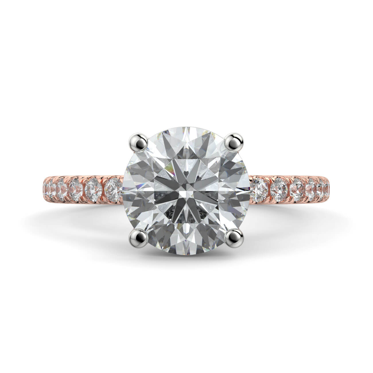 Delicate ‘Liat’ 4 Claw Diamond Engagement Ring in 18k Rose and White Gold – Australian Diamond Network