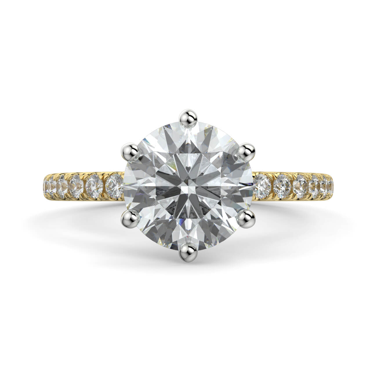 Delicate ‘Liat’ Diamond Engagement Ring in 18k Yellow & White Gold – Australian Diamond Network