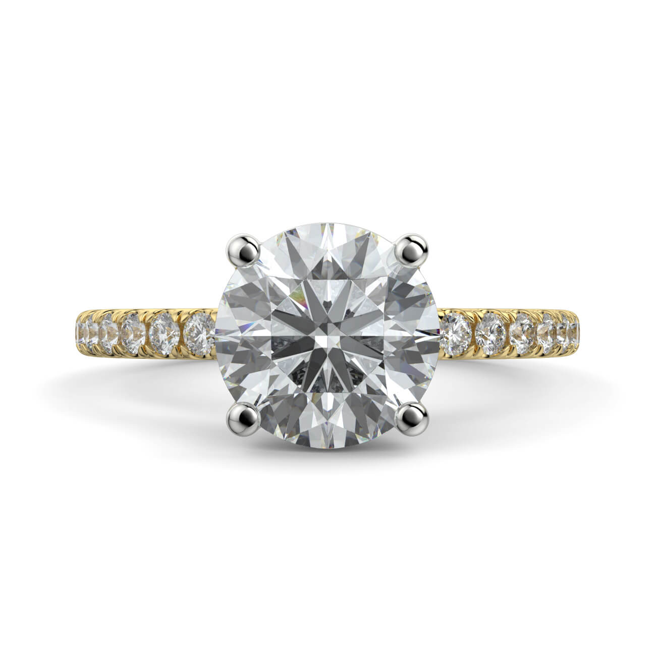 Delicate ‘Liat’ 4 Claw Diamond Engagement Ring in 18k Yellow and White Gold – Australian Diamond Network